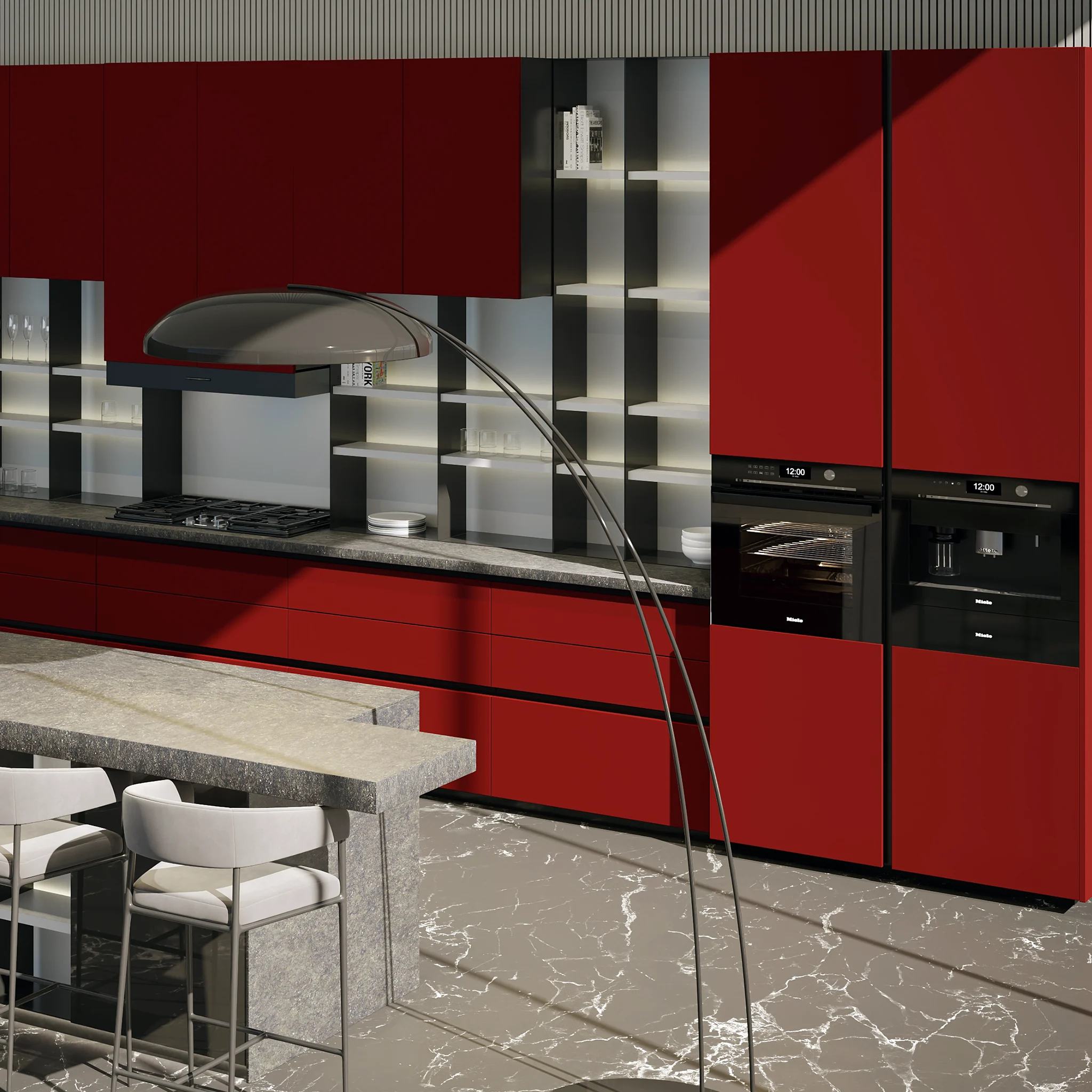 nivra-red-kitchen nivra-red-kitchen