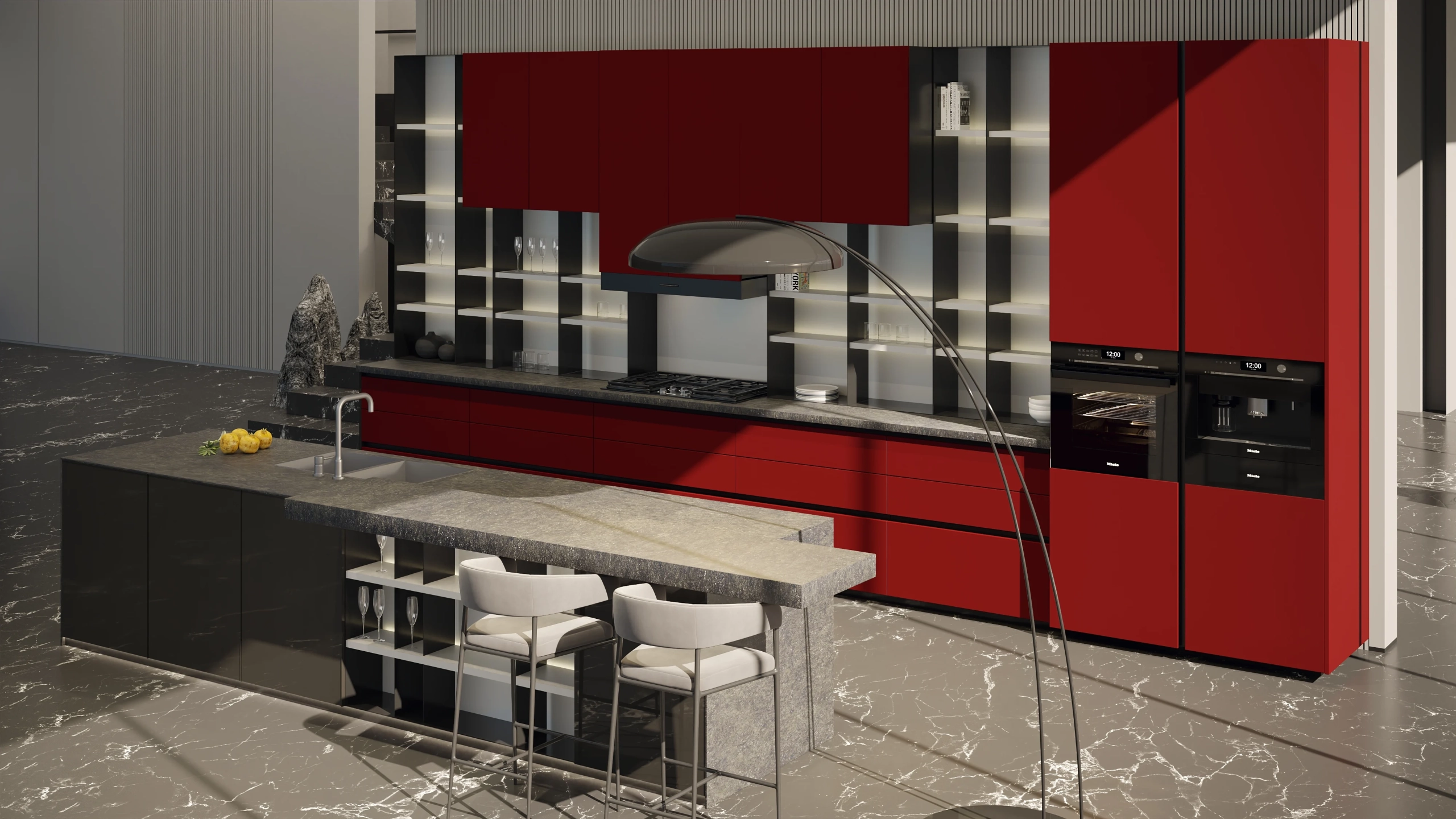 Red kitchen nivra